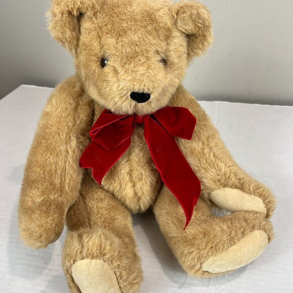 Vermont Teddy Bear, Fully Jointed, Tan, 16" - Picture 1 of 5